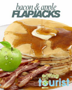 Picture of flapjacks, an apple and bacon for the Easy Flapjack Recipe