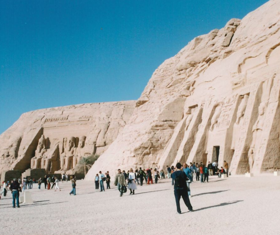 The temple of Abu Simbel from the side and afar The Great Temple of Abu Simbel
