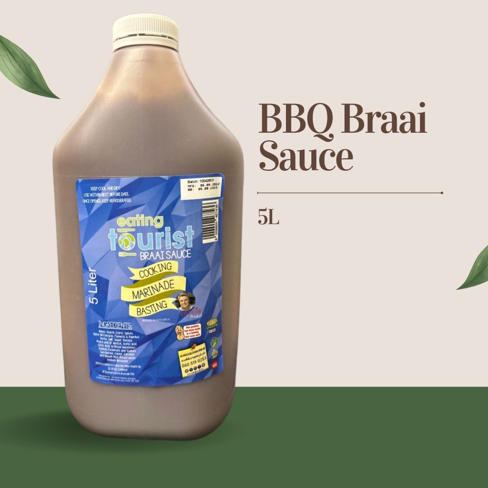 5l Plastic bottle filled with Eating Tourist Braai Sauce