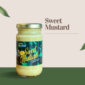 Eating Tourist Sweet Mustard in a 200ml glass jar.