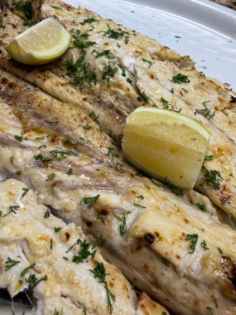 Picture of an easy braai recipe for fish (Cod) with a sweet and tangy sauce